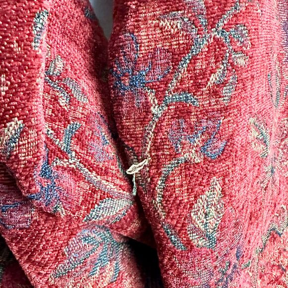 Chicos Vintage Floral Tapestry Jacket Size 3 XL Longline Asian Button Front - Picture 7 of 8
